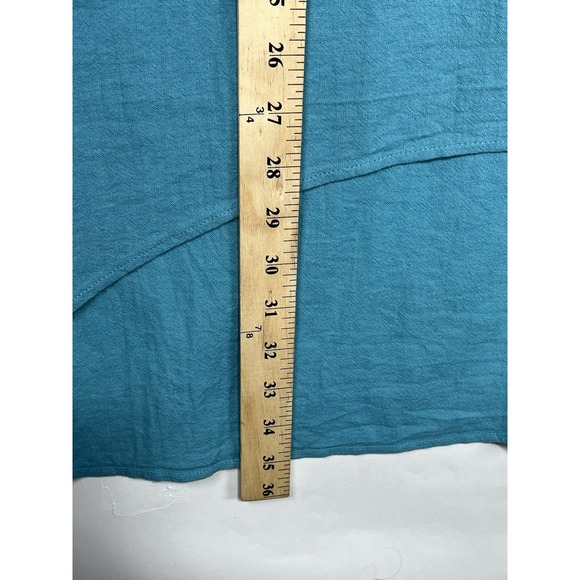 Soft Surroundings Modern Gauze Tunic Top Blouse Tropical Teal Size PS *read* - Picture 7 of 11